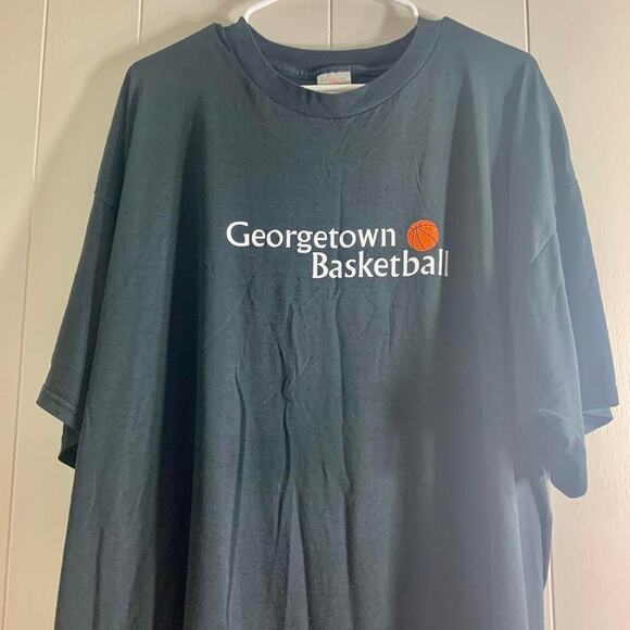 vintage Y2K 2000’s GEORGETOWN HOYAS BASKETBALL UNIVERSITY graphic tee shirt XXL - Picture 2 of 7